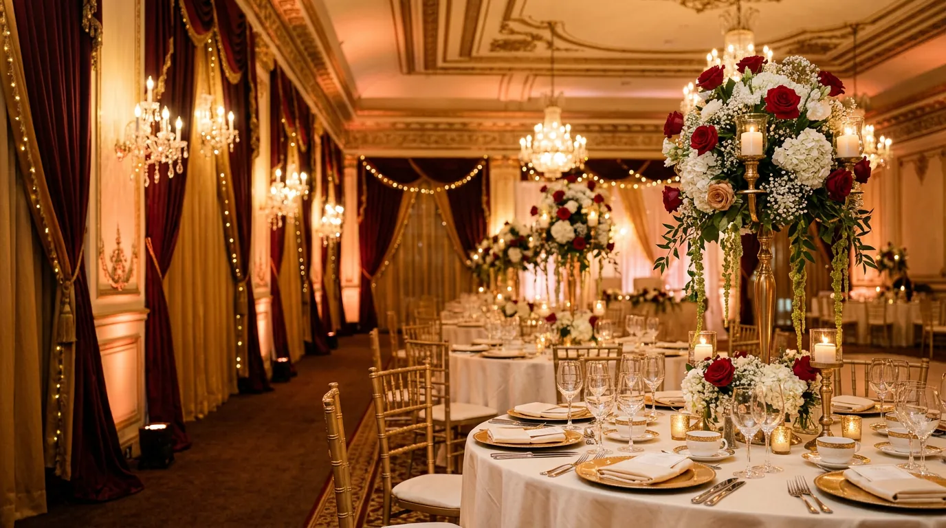 Elegant reception dining hall